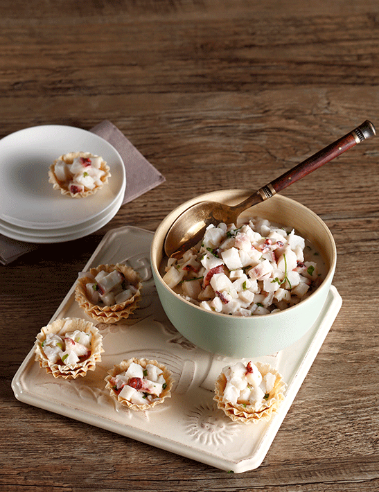 Ceviche mixto de pescado al coco 