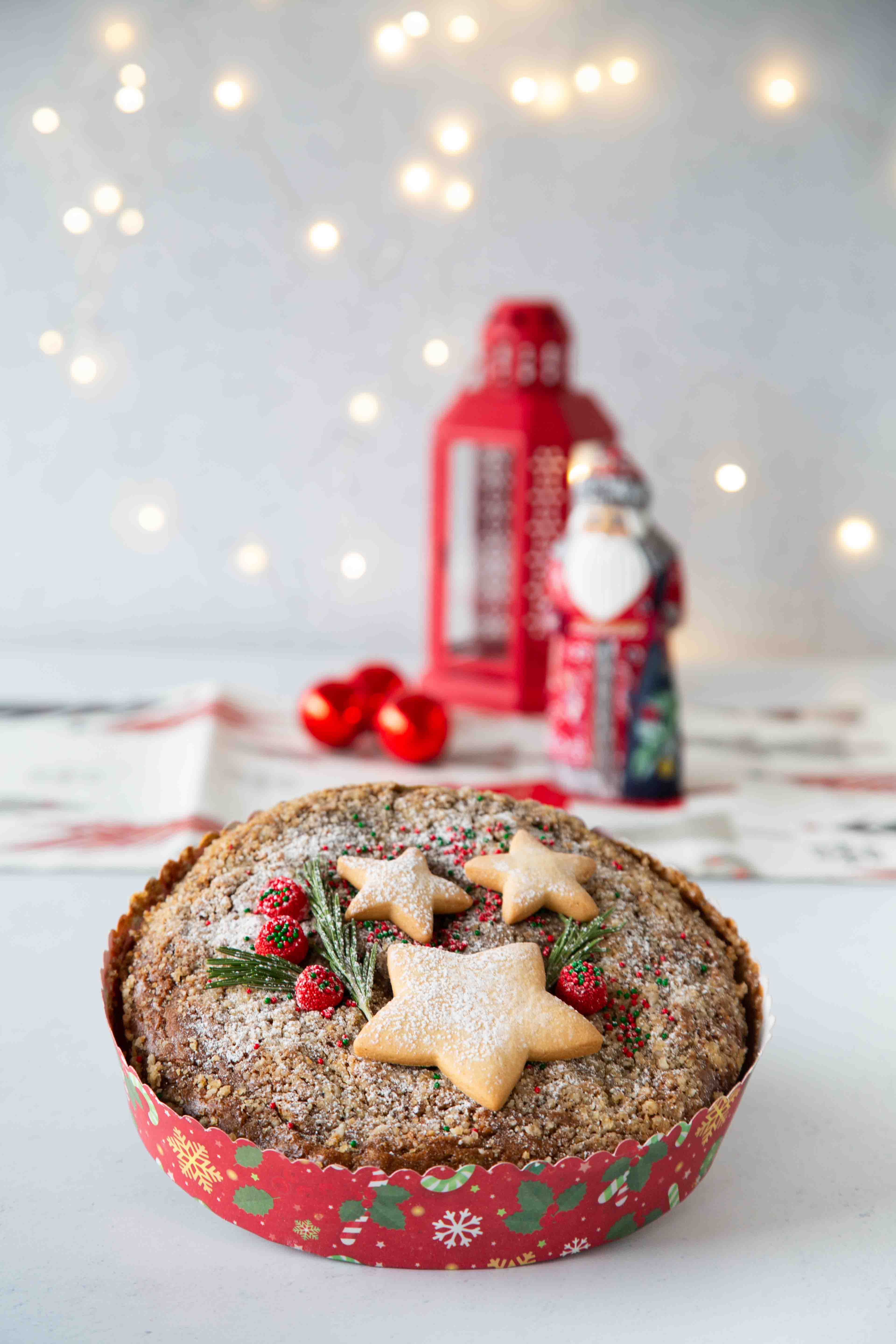 Ponqué navideño manzana y canela